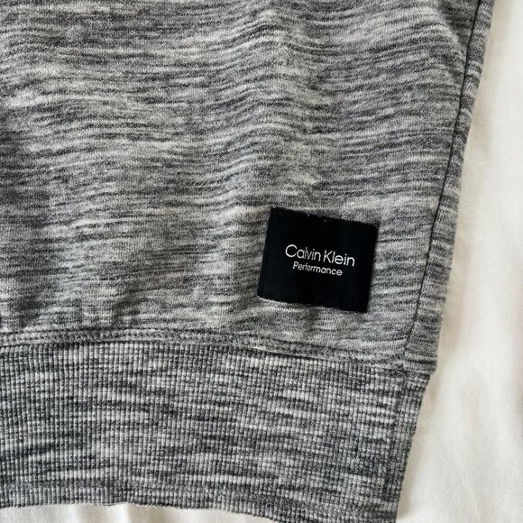 Calvin Klein Performance Dark Heather Gray Long Sleeve Cropped Crewneck | Size M - Picture 3 of 5